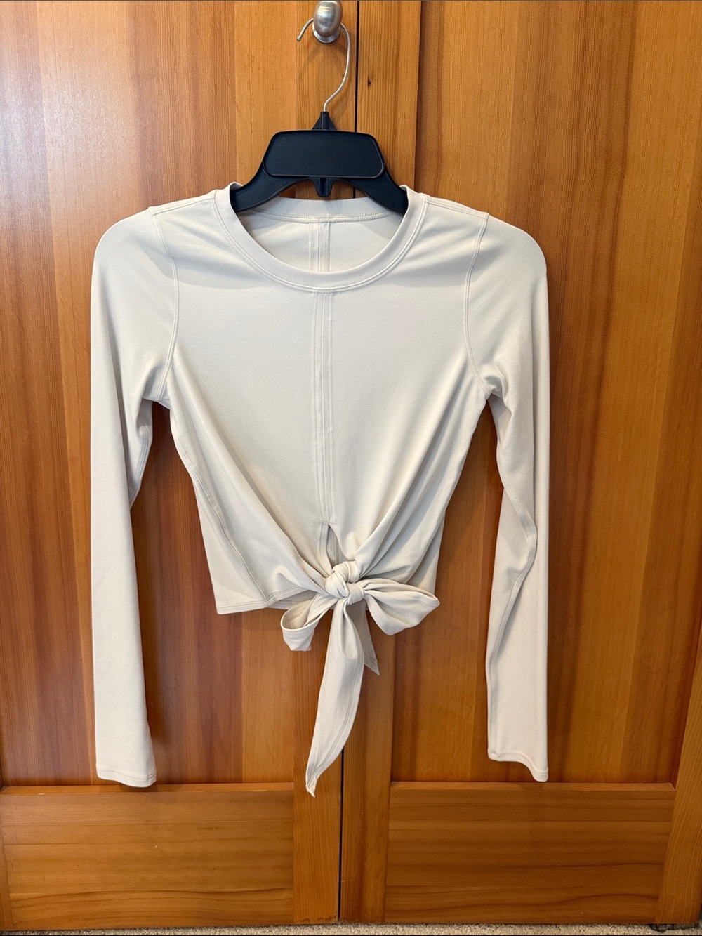 lululemon athletica Cream Long-Sleeve Asymmetrical Front-Tie Top
